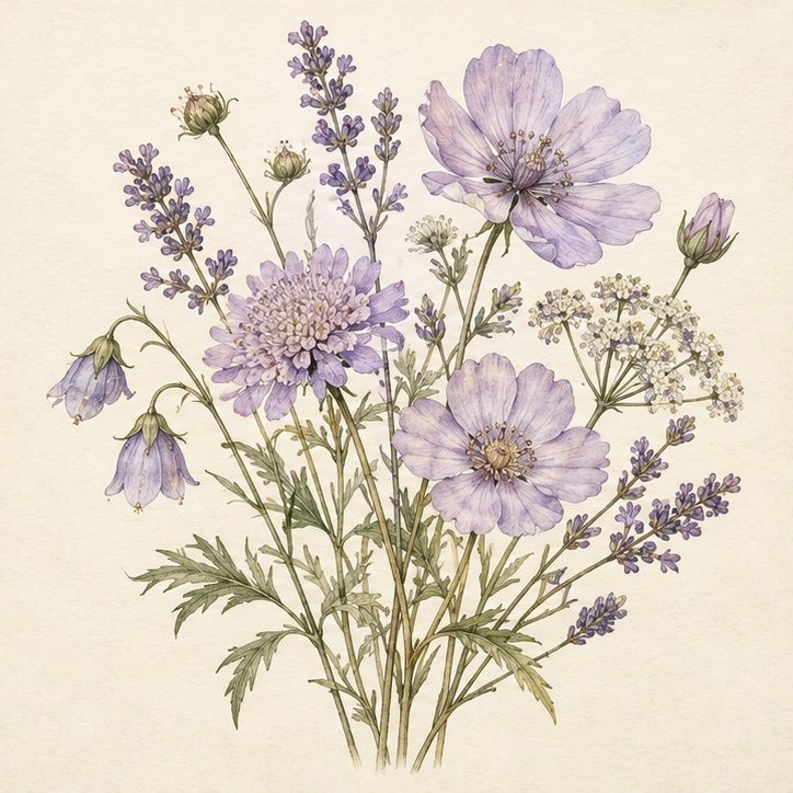 Wildflower botanical print