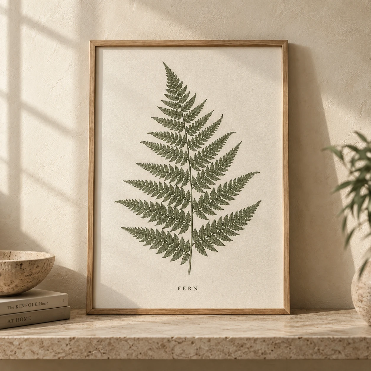 Fern print in a room